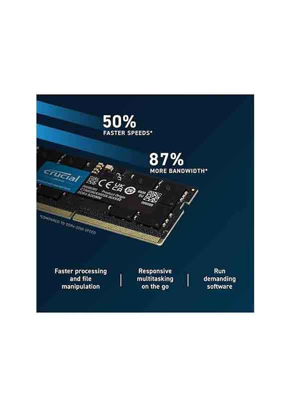 Crucial SODIM 16GB DDR5 PC4800 Laptop RAM | DDR5 RAM